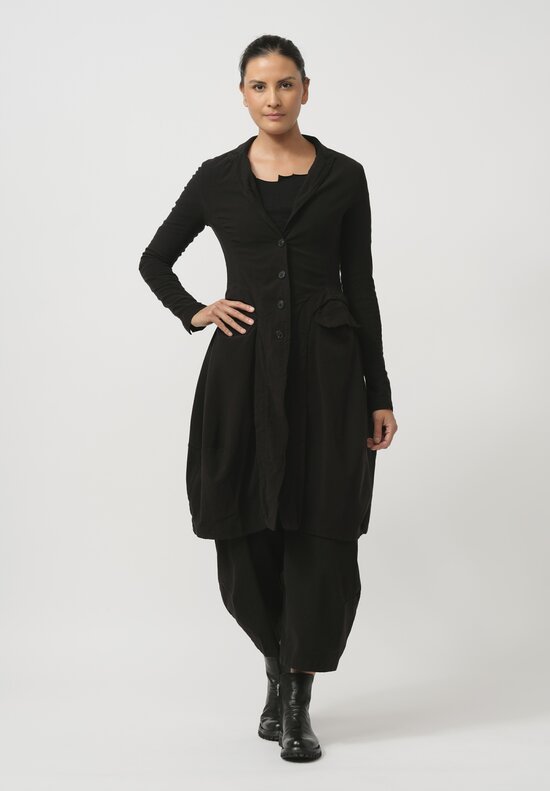 Rundholz Black Label Stretch Cotton Bell Coat in Black	