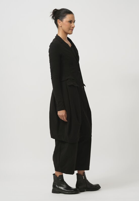 Rundholz Black Label Stretch Cotton Bell Coat in Black	