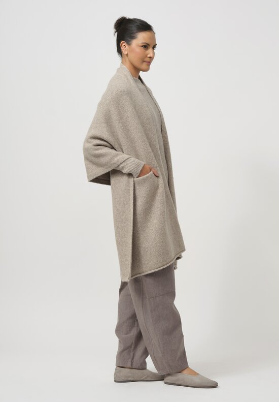 Lauren Manoogian Baby Alpaca & Wool U Cape in Dust Grey	