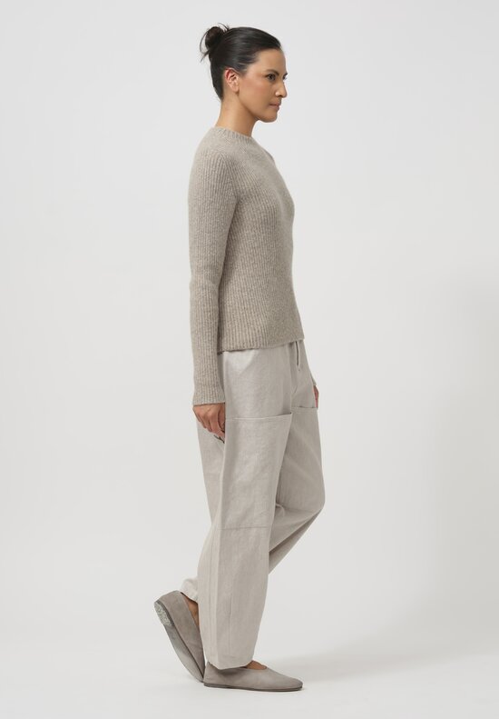 Lauren Manoogian Linen & Cotton Painter Pants in Plaster Grey	