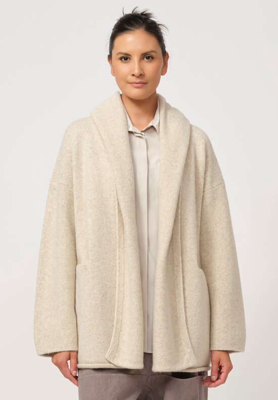 Lauren Manoogian Baby Alpaca & Wool Manta Coat in Ecru	