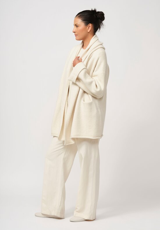 Lauren Manoogian Baby Alpaca & Wool Manta Coat in Raw White	