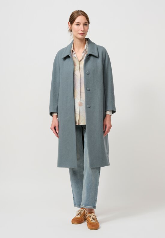 Dries Van Noten Reyes Coat in Sky Teal	