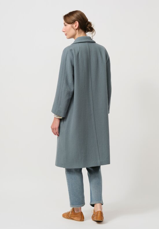 Dries Van Noten Reyes Coat in Sky Teal	