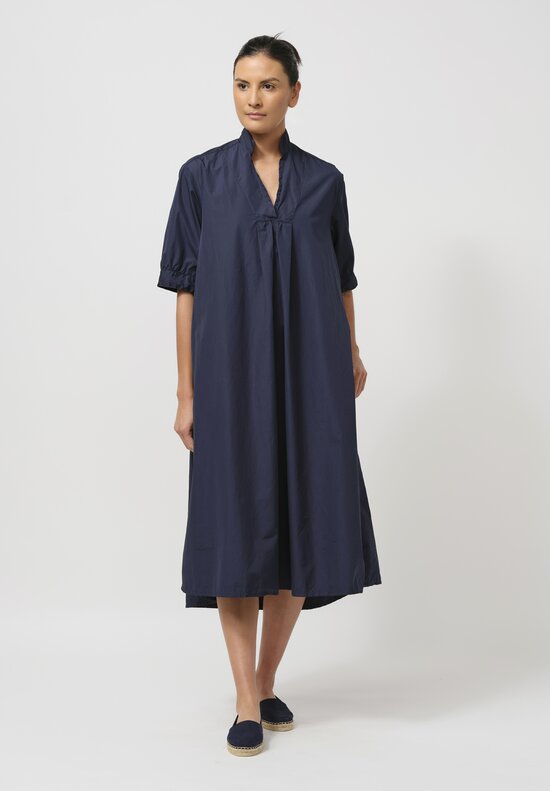 Bergfabel Washed Cotton Poplin Tyrol Dress in Navy Blue