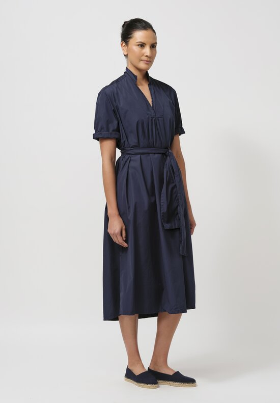 Bergfabel Washed Cotton Poplin Tyrol Dress in Navy Blue