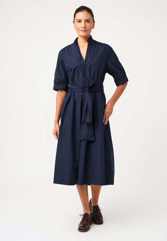 Bergfabel Washed Cotton Poplin Tyrol Dress in Navy Blue
