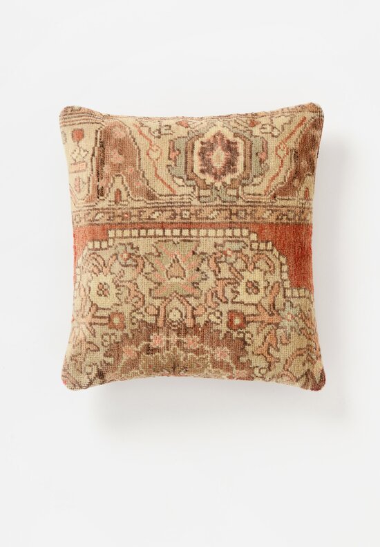 Vintage Turkish Rug Pillow in Light Brown & Peach	