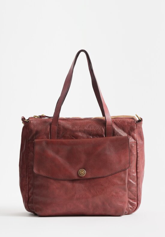 Campomaggi Leather Ossidiana Bag in Burgundy Red	