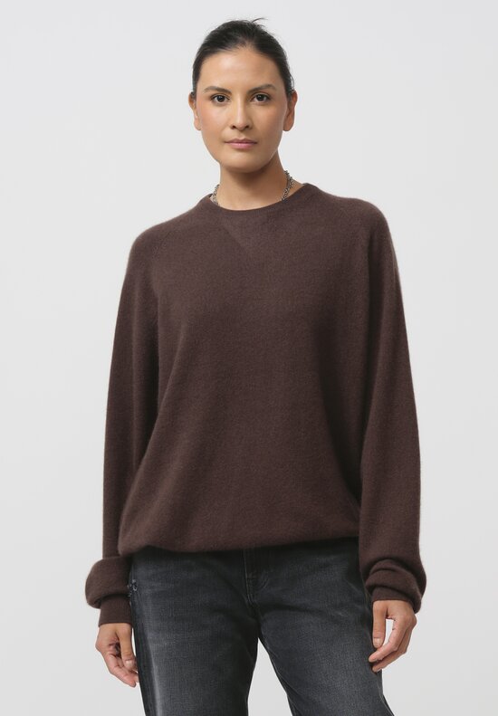 Frenckenberger Cashmere Boyfriend Sweater in Faded Brown	