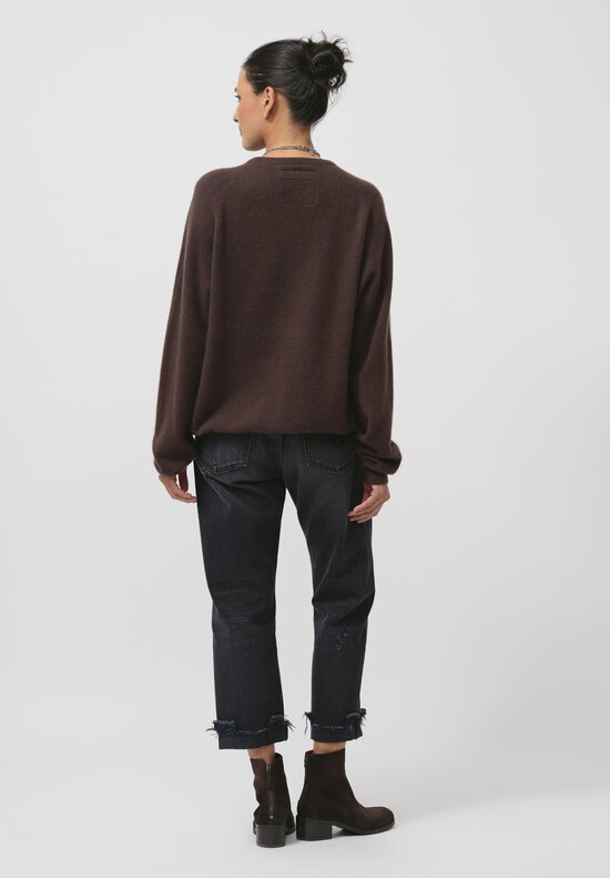 Frenckenberger Cashmere Boyfriend Sweater in Faded Brown	