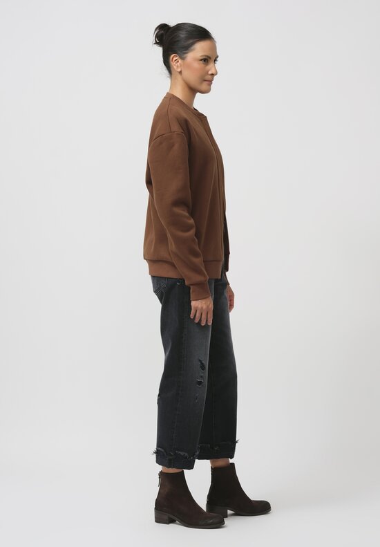 Frenckenberger Cotton & Cashmere Mono Bomber in Brown	