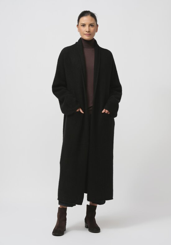 Frenckenberger Cashmere Big Cardigan Coat in Black	