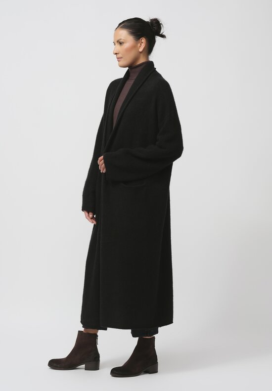 Frenckenberger Cashmere Big Cardigan Coat in Black	