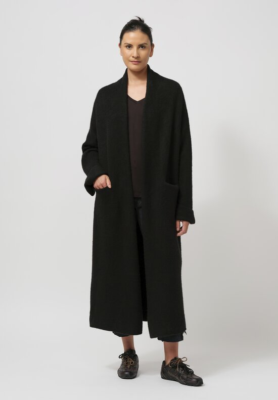 Frenckenberger Cashmere Big Cardigan Coat in Black