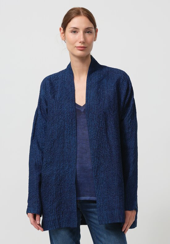 Maku Textiles Handwoven Silk Titan Jacket in Blue 	