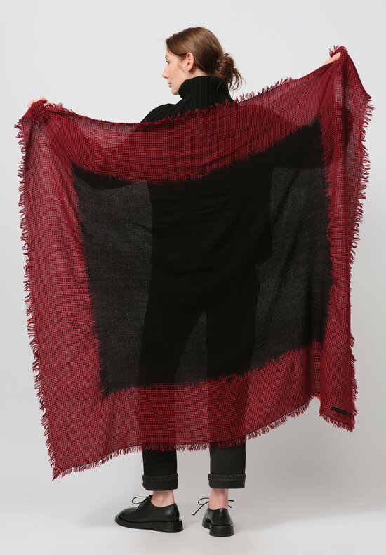 Forme d'Expression Houndstooth Janus Scarf in Burnt Red Check	