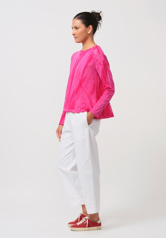 Gilda Midani Solid-Dyed Long Sleeve Trapeze Tee in Marble Pink	