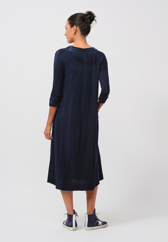 Gilda Midani Pattern-Dyed Long-Sleeve Maria Dress in Brush, Cloud & Last Blue	