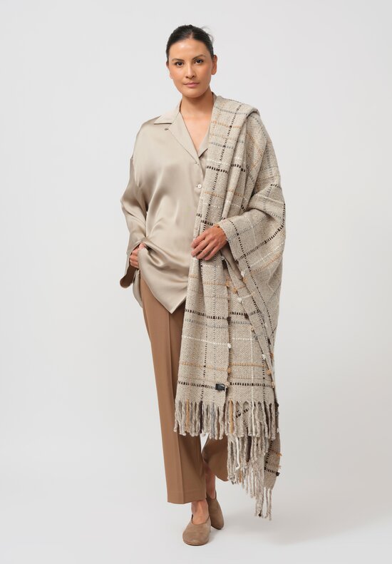 Alonpi Cashmere Throw in Cream Multi	