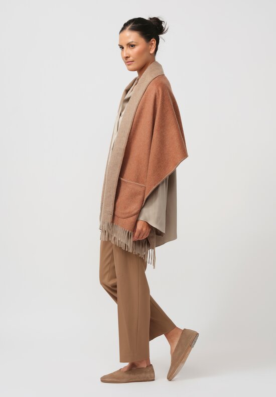 Alonpi Cashmere Scarf in Rust & Brown	