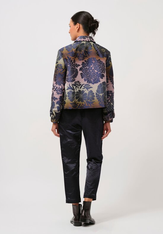 Biyan Calla Cossetta Jacquard Jacket in Navy Blue & Purple	