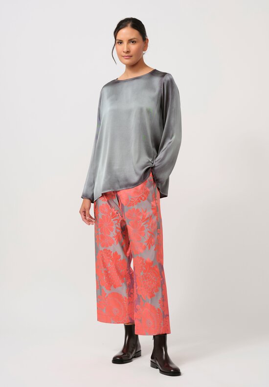 Biyan Jacquard Ferona Pants in Coral, Green & Grey	