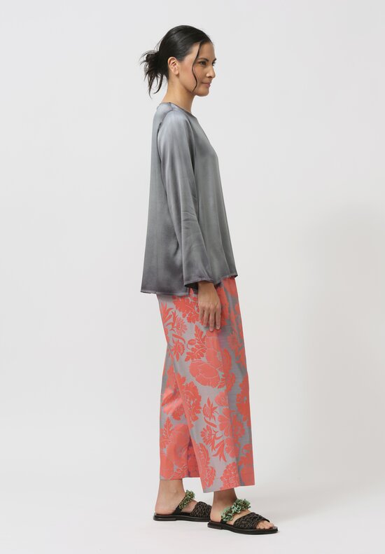 Biyan Jacquard Ferona Pants in Coral, Green & Grey	