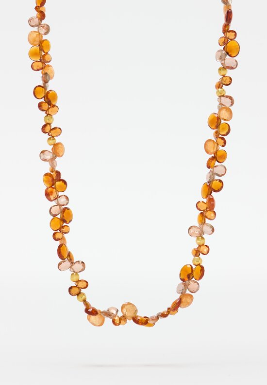 Greig Porter 18K, Orange Citrine Garnets Necklace	