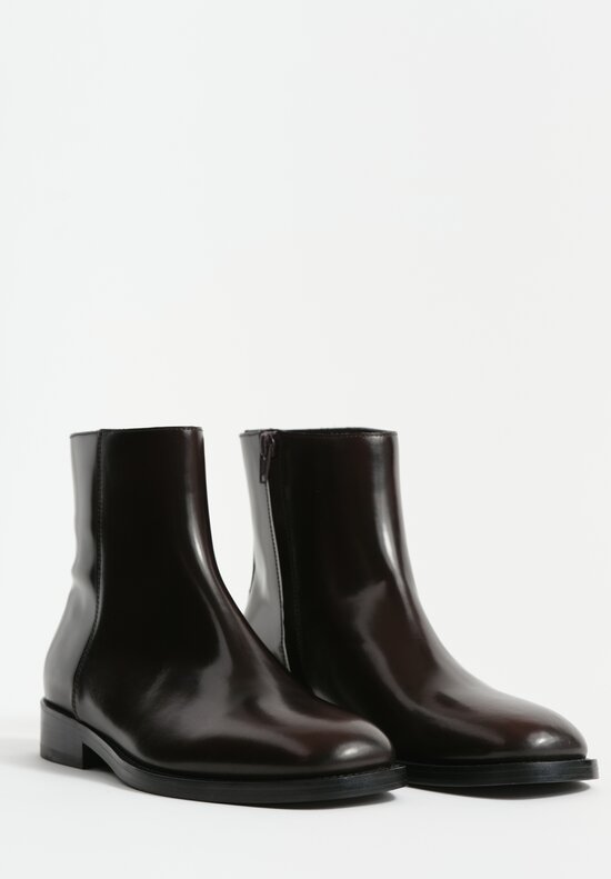 Dries Van Noten Leather Half Boot in Dark Brown	