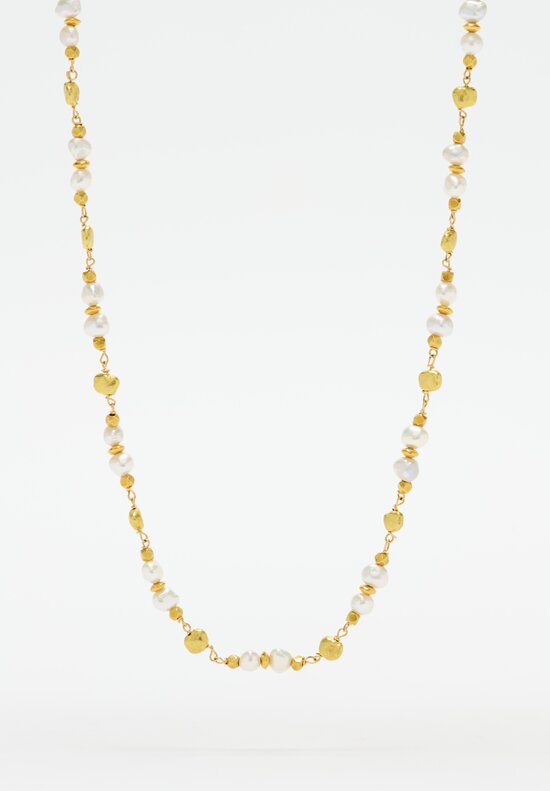 Greig Porter 18K Gold Nuggets Necklace Keshi Pearl