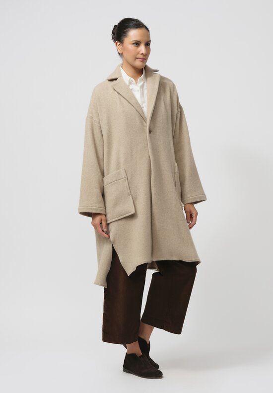 Kaval Cashmere Stole Coat in Natural	