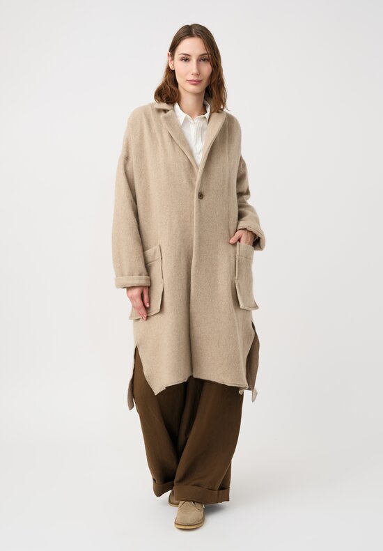 Kaval Cashmere Stole Coat in Natural