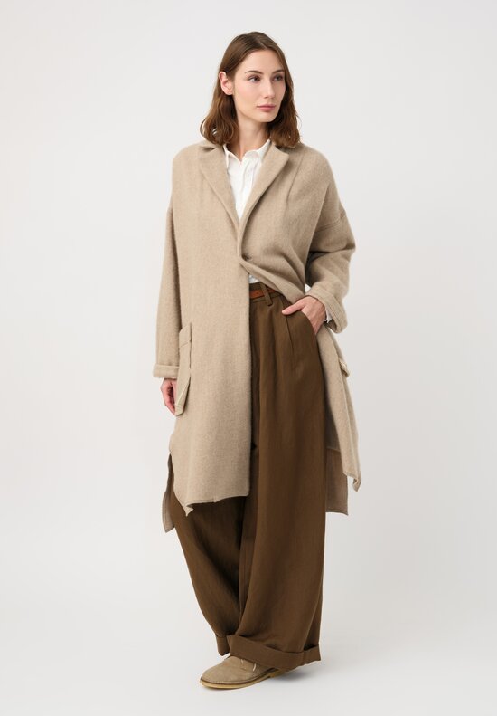 Kaval Cashmere Stole Coat in Natural