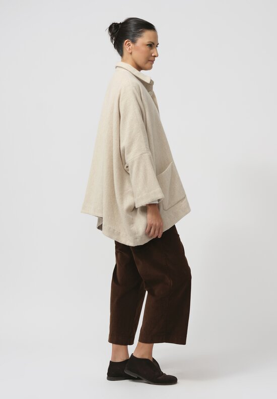 Kaval Soft Woven Haori Jacket in Natural	