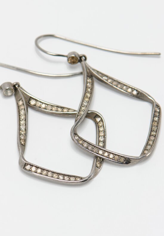 Irit Design Sterling Silver, Diamond Loopy Hoop Earrings	
