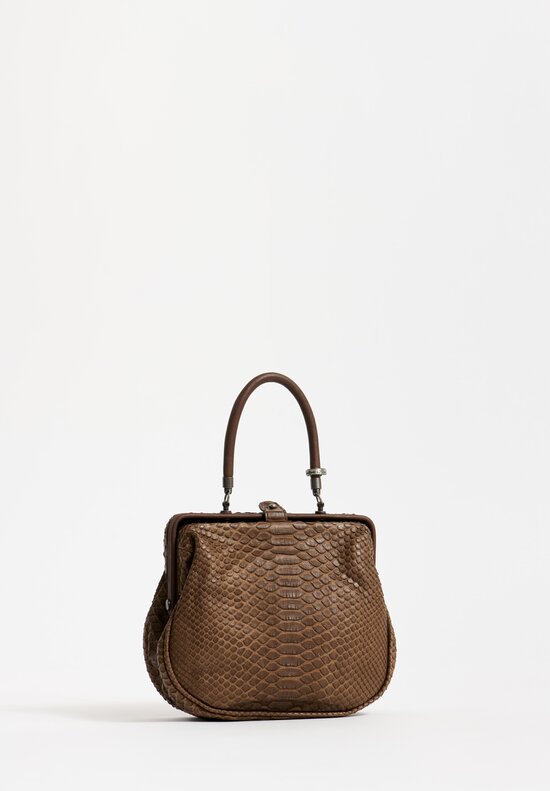 Christian Peau Small Python Bag in Brown	