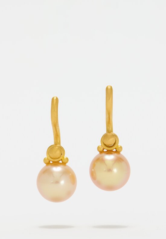 Denise Betesh 22k, Golden South Sea Pearl Earrings	