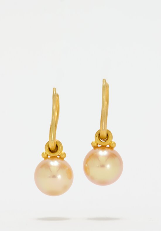 Denise Betesh 22k, Golden South Sea Pearl Earrings	