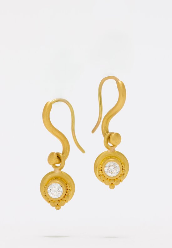 Denise Betesh 22k, Granulated Cluster Earrings Diamonds	