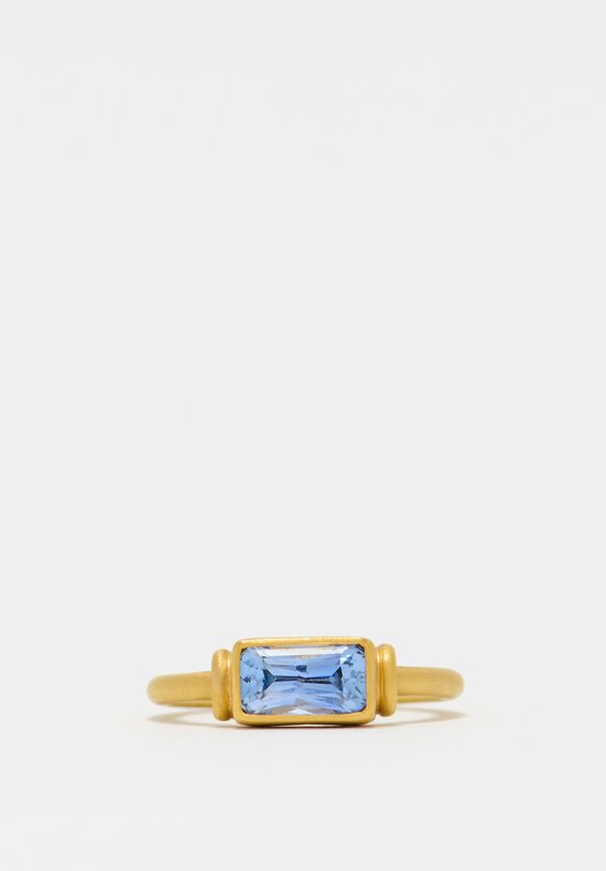 Denise Betesh 22k, Rectangular Blue Sapphire Ring	