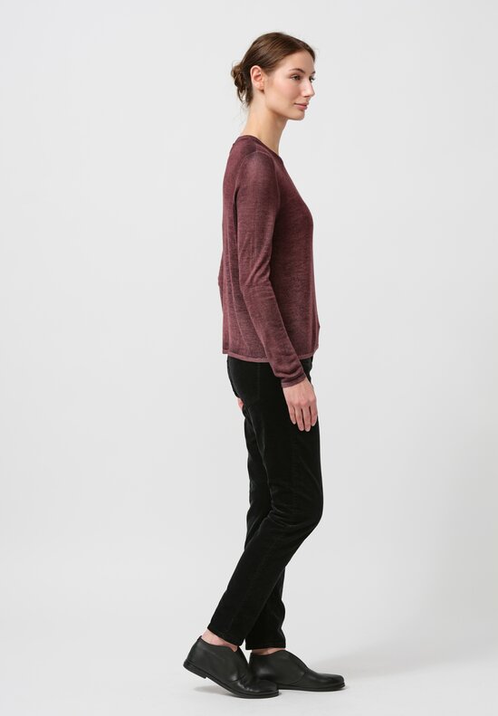 Avant Toi Cashmere & Silk Maglia Barchetta Sweater in Nero Agata Purple	