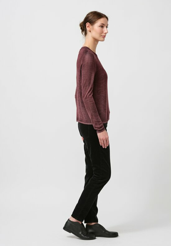 Avant Toi Cashmere & Silk Nuova Barchetta Sweater in Nero Agata Purple	