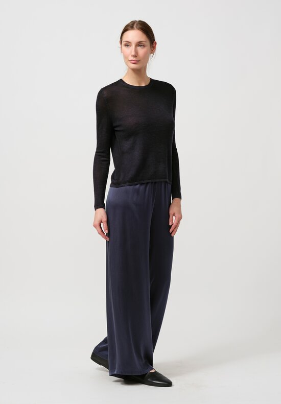 Avant Toi Cashmere & Silk Nuova Barchetta Sweater in Nero Navy Blue	