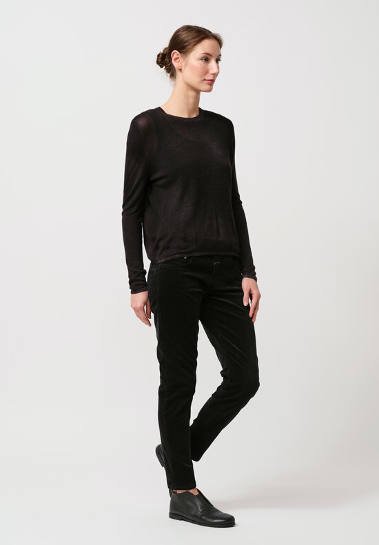 Avant Toi Cashmere & Silk Nuova Barchetta Sweater in Nero Black	