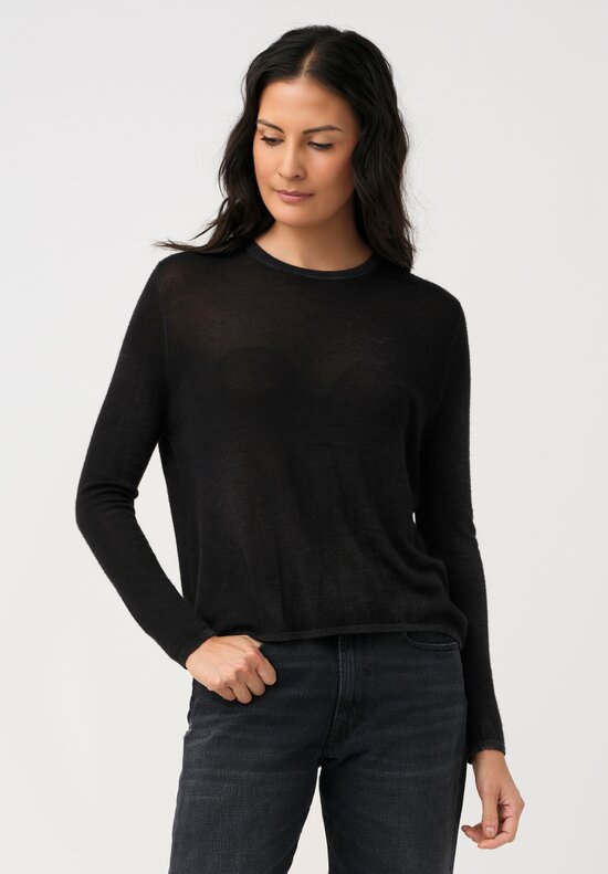 Avant Toi Cashmere & Silk Nuova Barchetta Sweater in Nero Black