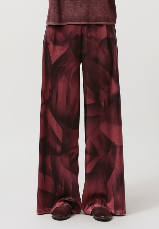 Avant Toi Silk Sfumature Palazzo Pants in Nero Agata Purple	