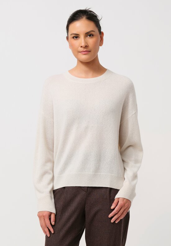 Iris Von Arnim Cashmere & Silk Sunnyside Sweater in Off White	