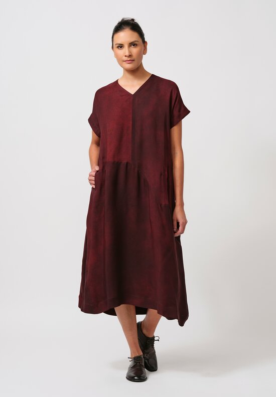 Ziggy Chen Dress in Merlot Red	