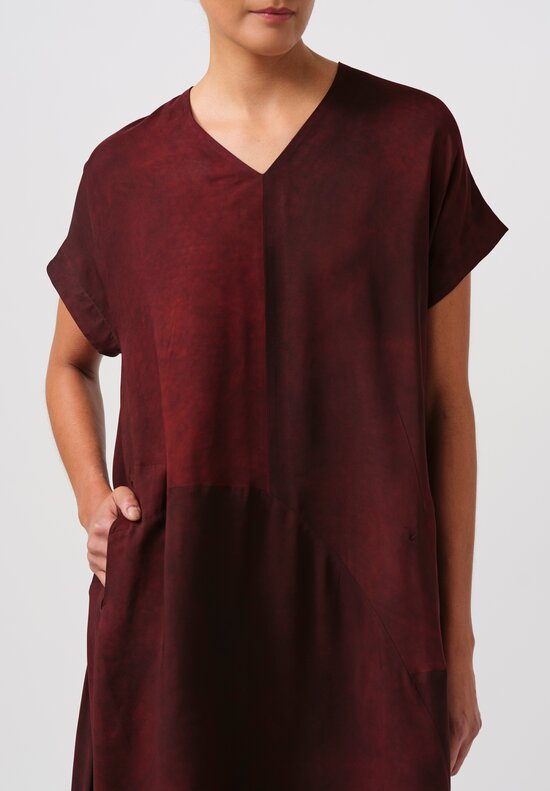 Ziggy Chen Dress in Merlot Red	